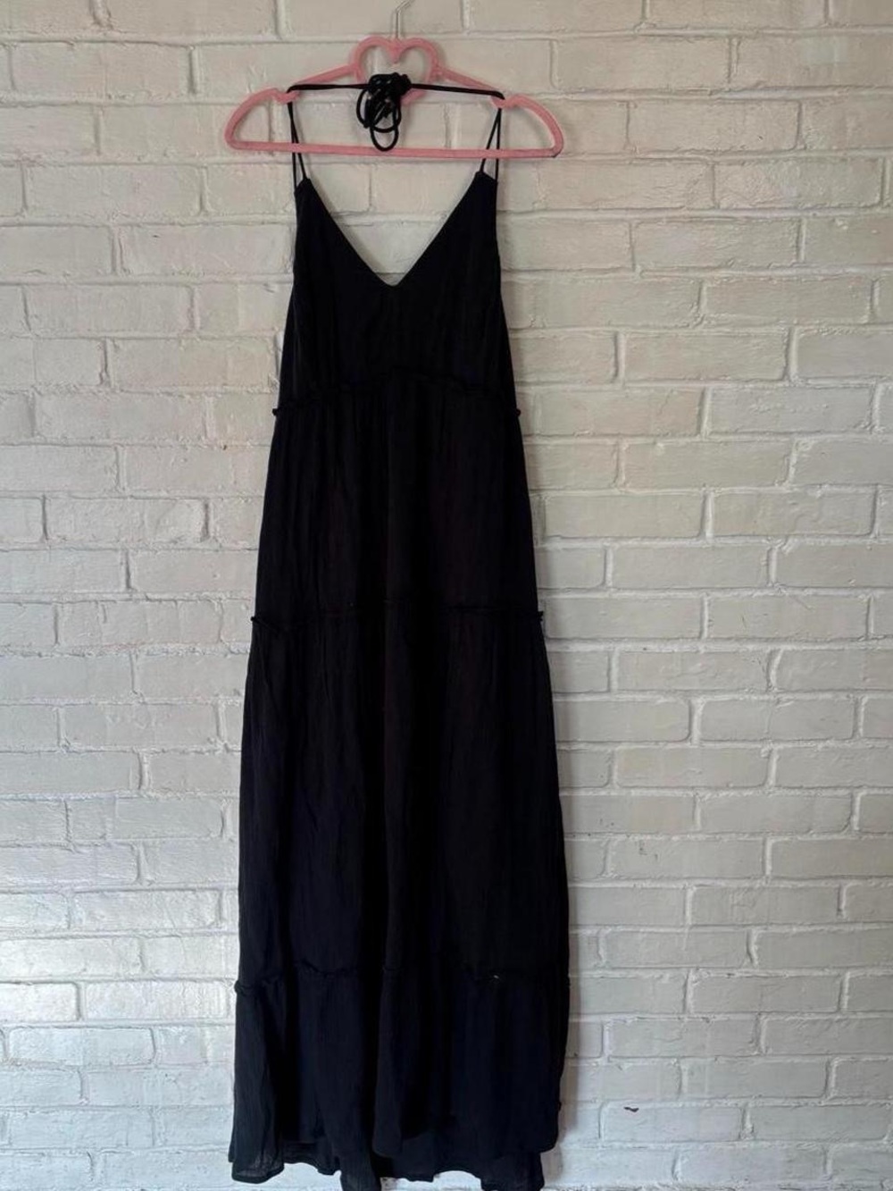 black maxi dress with ruffle details - abercrombie & fitch